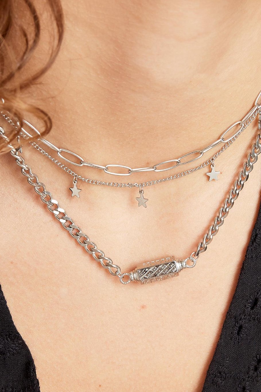 Collier Chaîne Etoile Argent Argenté Acier inoxydable Image3